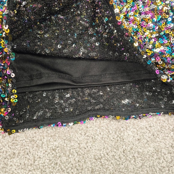 New Sweet Lemon Womens Multicolor Sequin Long Sleeve Mini Dress NWT Size L - Picture 8 of 9